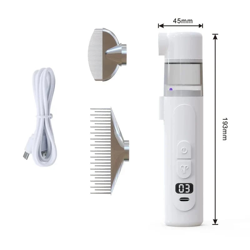 🐾 FurEase Electric Pet Grooming Comb with Built-In Suction – Gentle Detangling & Mess-Free Deshedding