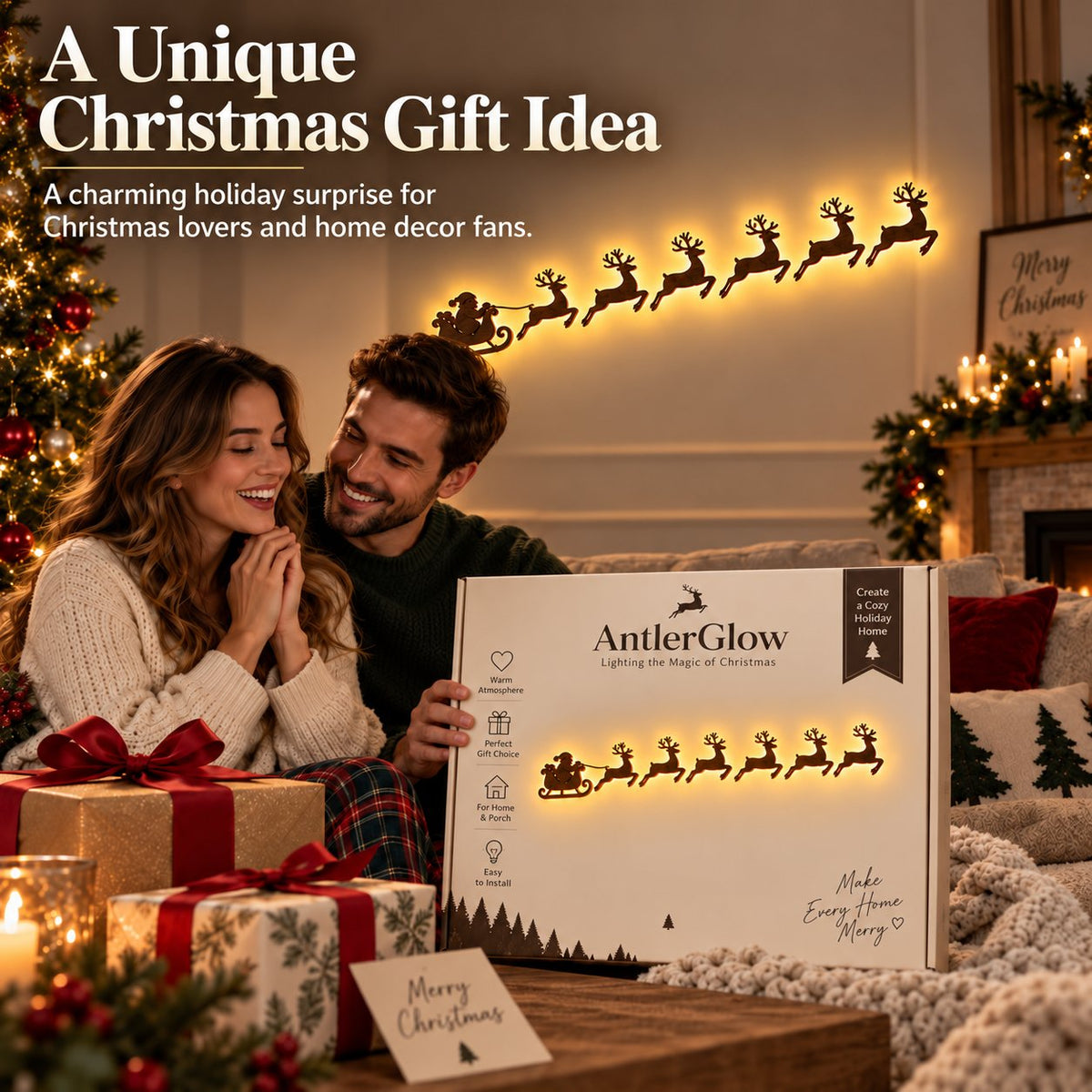 🎄🦌Magical Reindeer Christmas Wall Light
