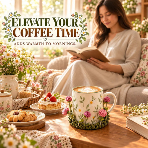 🌸 Handmade Floral Coaster – Charming Flower-Inspired Table Decor