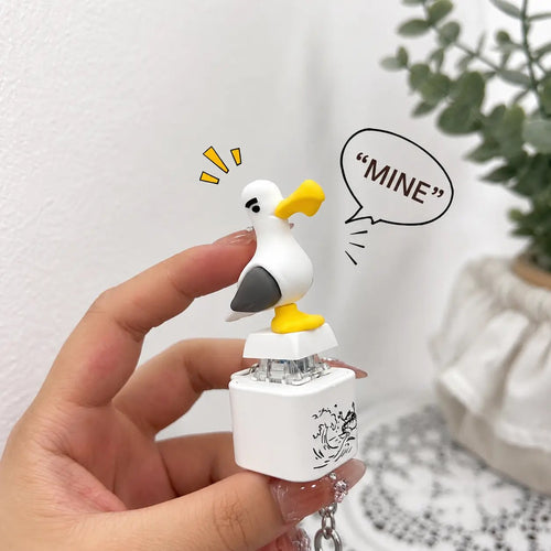 Seagull “MINE!” Button Keychain 😆 – Real Sound & LED Light