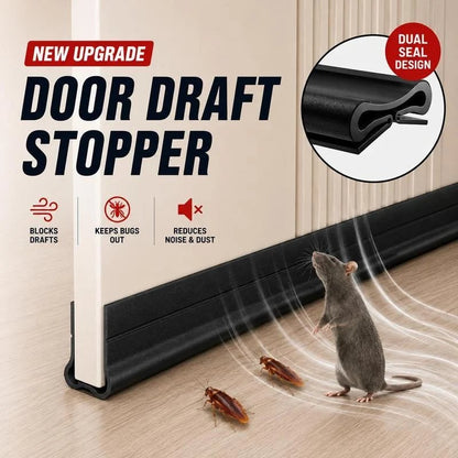 🚪 Triple-Seal Door Draft Stopper – Self-Adhesive Noise & Bug Barrier