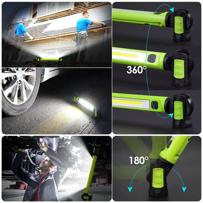 🔥 Red Magnetic LED Work Light, USB Rechargeable 2000mAh, Multi-Use Portable Lamp - 1 Pack 🔦