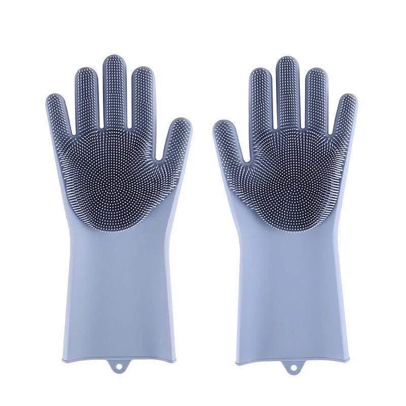 🧤 Silicone Scrubbing Gloves – Multipurpose Cleaning for Dishes & Pet Care