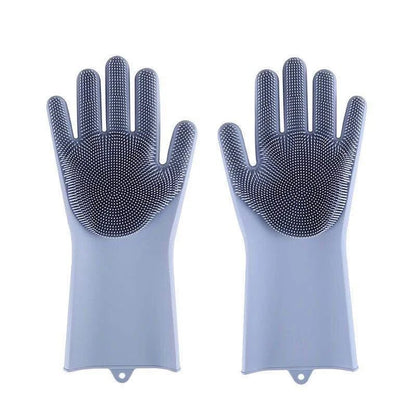 🧤 Silicone Scrubbing Gloves – Multipurpose Cleaning for Dishes & Pet Care