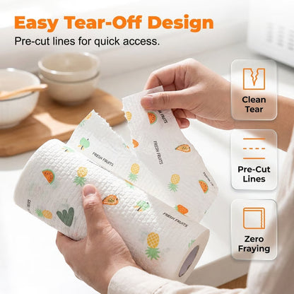 🧽 50-Count Reusable Cleaning Cloth Roll – Handy Household Wipes