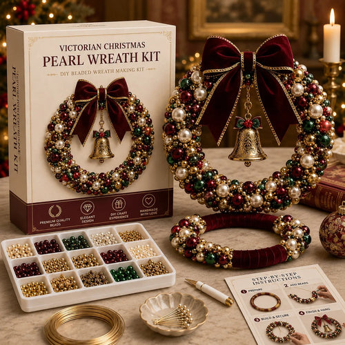 🎄✨ Plymagic DIY Christmas Wreath Pearl Art Kit🎁