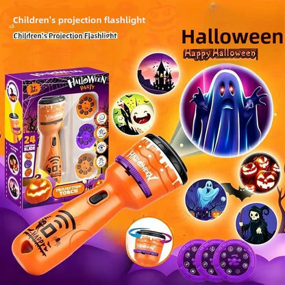 🔥HOT SALE 49% OFF -🎃👻Kids Halloween Christmas Projection Flashlight Toy