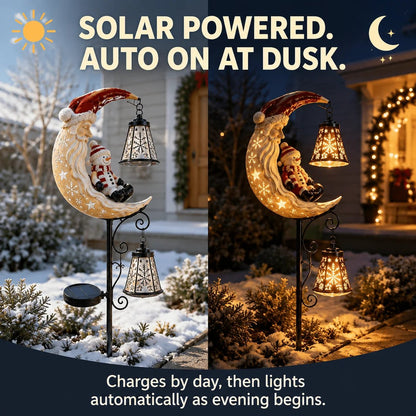 🎅Christmas Early Discount 49% Off 🌙Santa’s Moonlight Lantern Solar Garden Stake⛄
