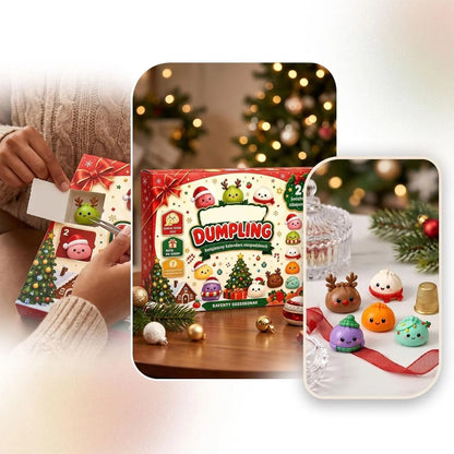 🥟24-Day Holiday Countdown Box with Cute Dumpling Squishies 🎄