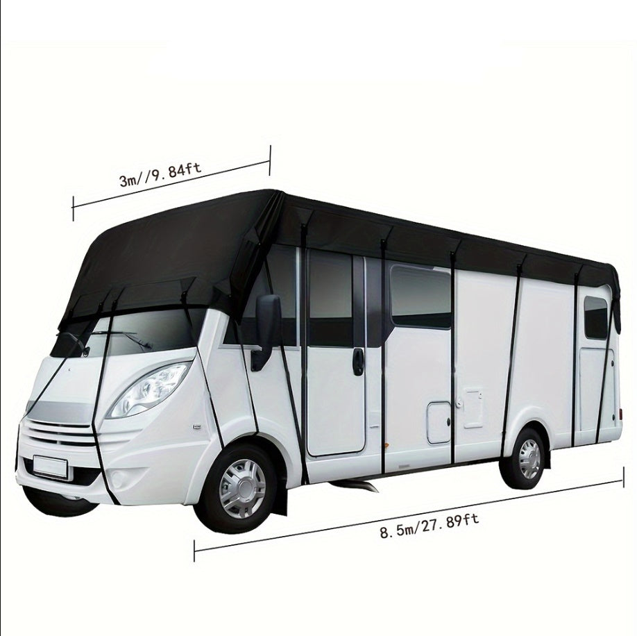 RV & Motorhome Roof Cover – Durable 210D Oxford Fabric with Adjustable Tie-Down Straps