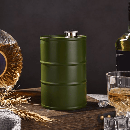 🛢️🥃 Portable Barrel-Style Whisky Flagon – Leak-Proof Storage for Camping & Travel