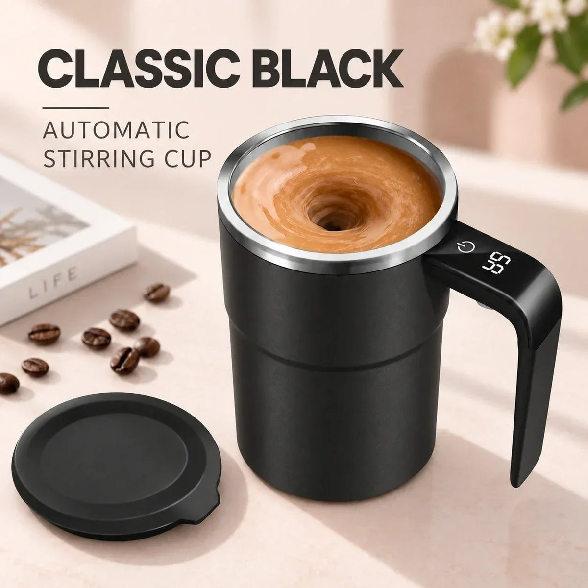 ☕ Rechargeable Auto-Mixing Mug – Hands-Free Stirring for Coffee & More