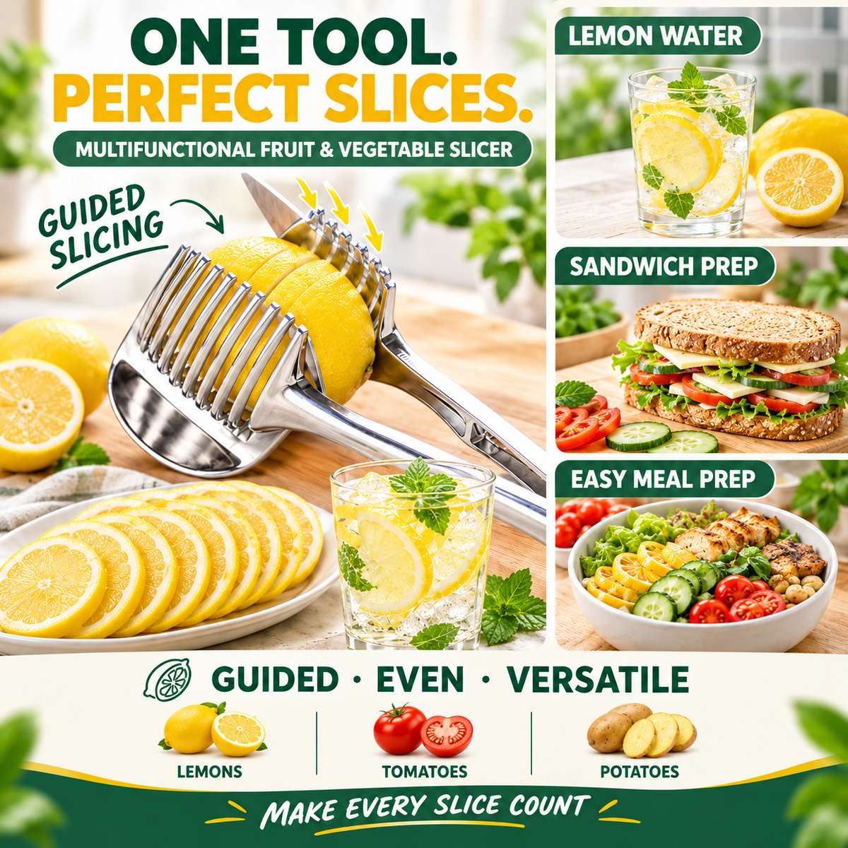 Multi-Blade Vegetable Slicer 🥕 – Handy Kitchen Food Prep Tool