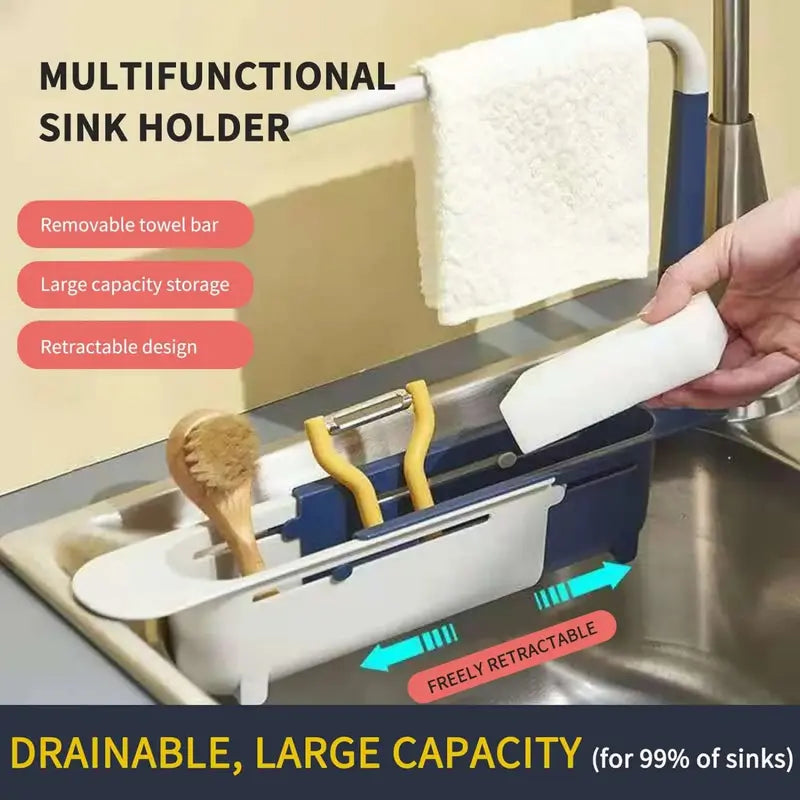 Expandable Heavy-Duty Sink Caddy – Adjustable PP Storage Rack 🧽