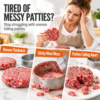 🍔 Spring-Loaded Burger Press – Easy Patty Maker for Beef, Shrimp & More