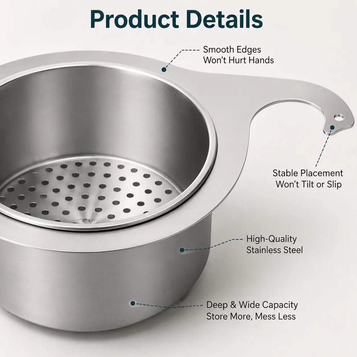 Swan-Shaped Sink Strainer 🦢 – Stainless Steel Kitchen Drain Basket