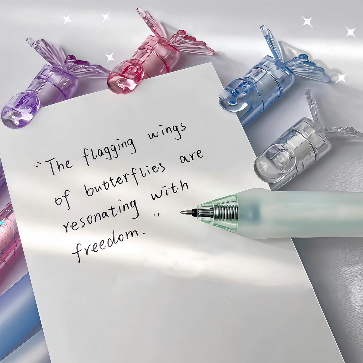 🦋 Butterfly Retractable Gel Pen – 0.5mm Smooth Black Ink | Single or 5-Color Set