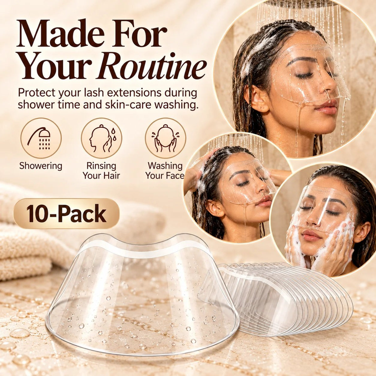 10-Pack Lash Extension Shower Shields 💕 – Reusable Waterproof Lash Covers