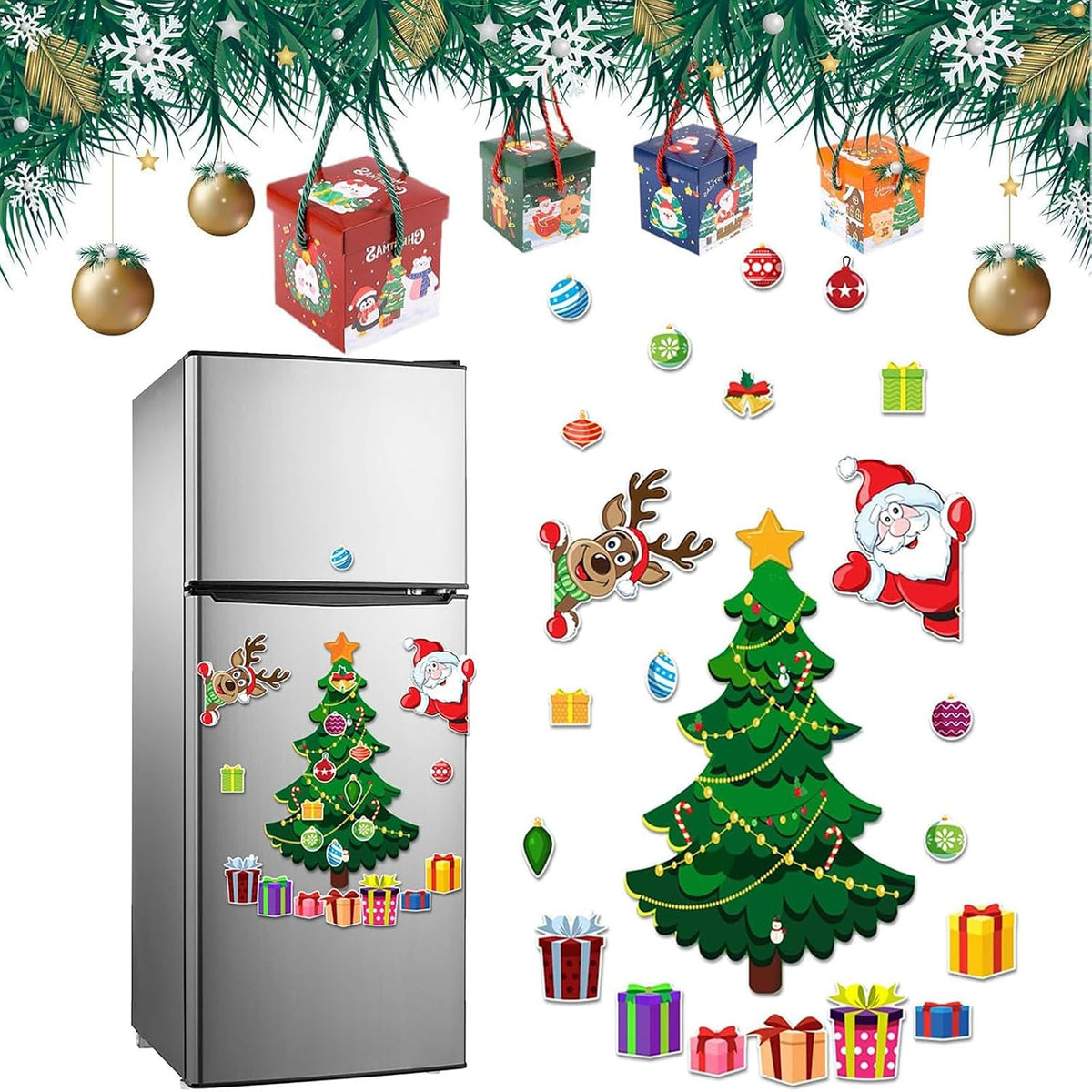 🎄 Build-Your-Own Magnetic Christmas Tree – Festive DIY Fridge Decorating Kit