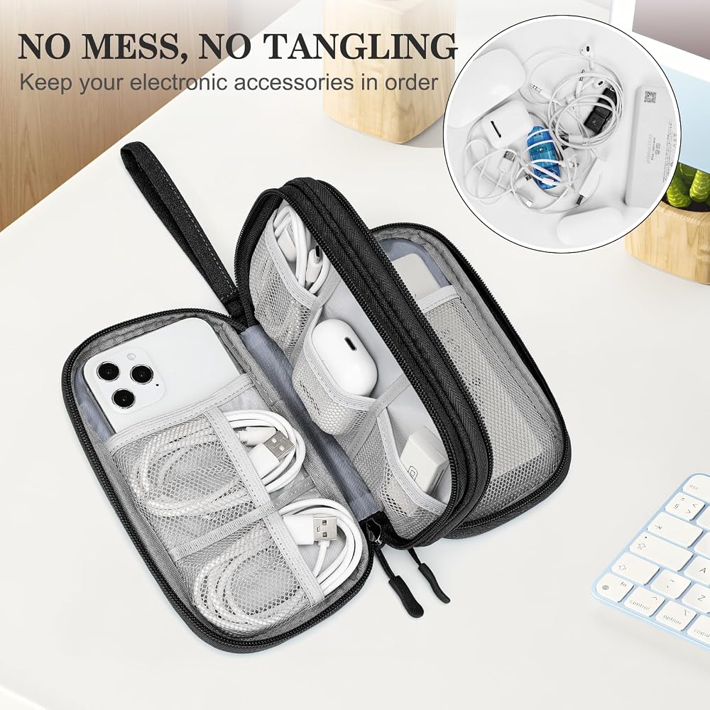 Compact Travel Tech Organizer Pouch for Cables, Chargers and Accessories 🔌✈️