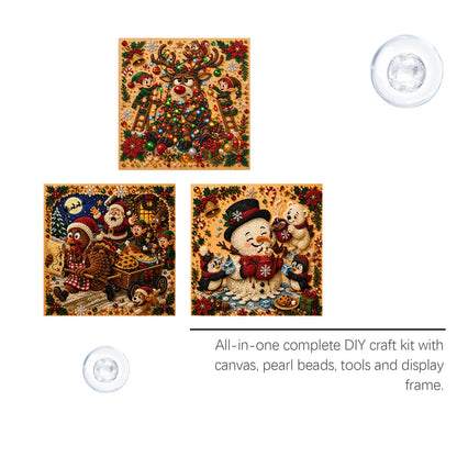 ✨Complete Craft Tools Holiday‑Themed Wooden Frame Decor Art