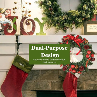 🎄 Christmas Mantel Hangers – Stocking & Garland Display Hooks