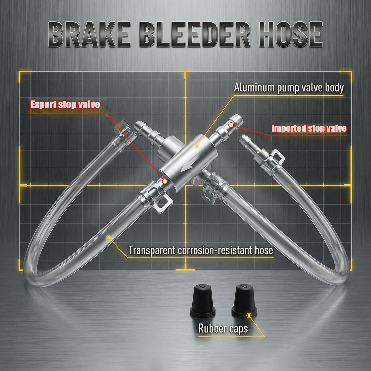 Car & Motorcycle Brake Bleeder Kit 🔧 – Aluminum Alloy Hose Tool Set