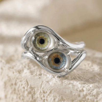 Lifelike Double-Iris Intertwined Couple Ring for Anniversary, Engagement, Wedding & Valentine’s Day Gift