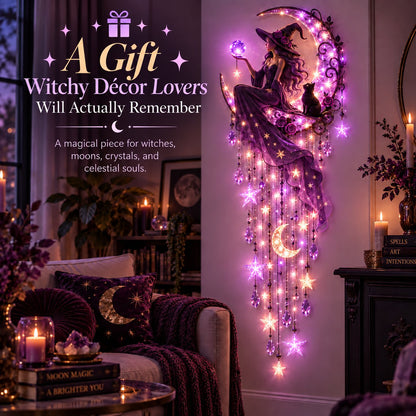 Halloween Witch Wall Light 🔮 – Enchanting Gothic Decor for Empty Walls