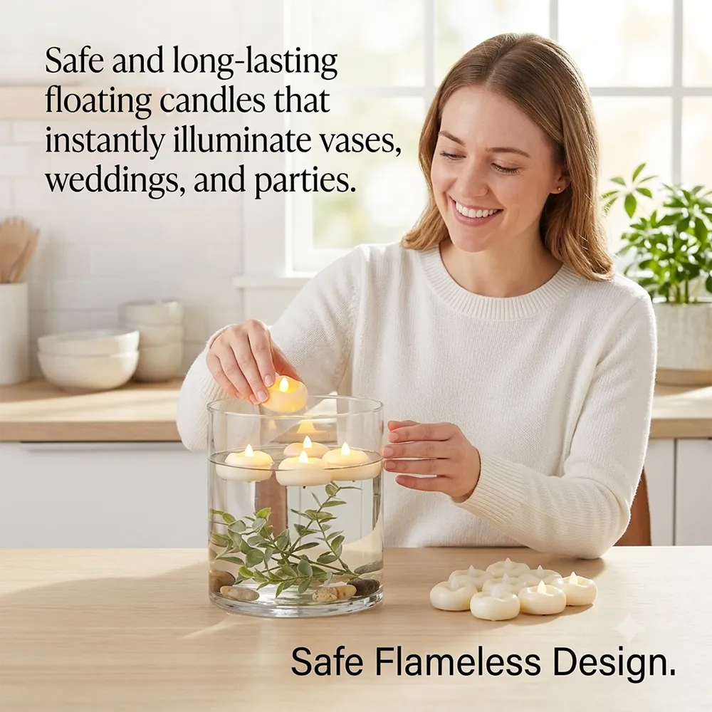 🕯️Water-Activated Flameless Floating LED Candles – Romantic Waterproof Glow for Any Occasion
