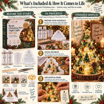 ✈️ Buy 2+ Get Free Shipping🎄✨ DIY Christmas Glow Tree – Beginner-Friendly Resin Craft Kit with Lights & Festive Decorations