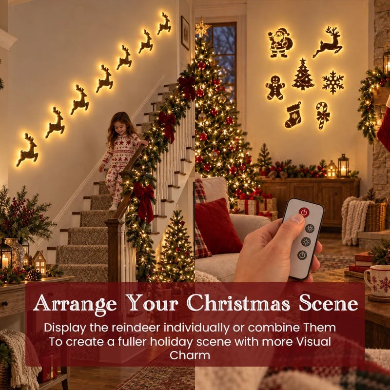 🎄Reindeer Christmas Wall Light ✨ – Festive LED Decor for Home & Holiday Displays