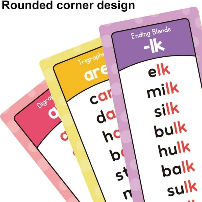 🌟 Phonics Flash Cards for Preschoolers, 117 Sound Families and 900+ Rhyming Words for Fun Early Reading Practice – 1 Set