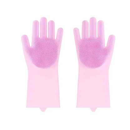 🧤 Silicone Scrubbing Gloves – Multipurpose Cleaning for Dishes & Pet Care