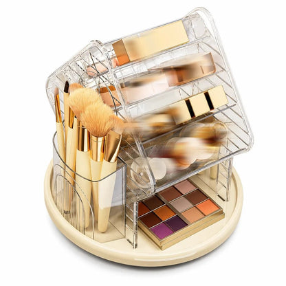 50% OFF 💄 Clear Spinning Makeup Organizer – 360° Vanity Storage | Style A
