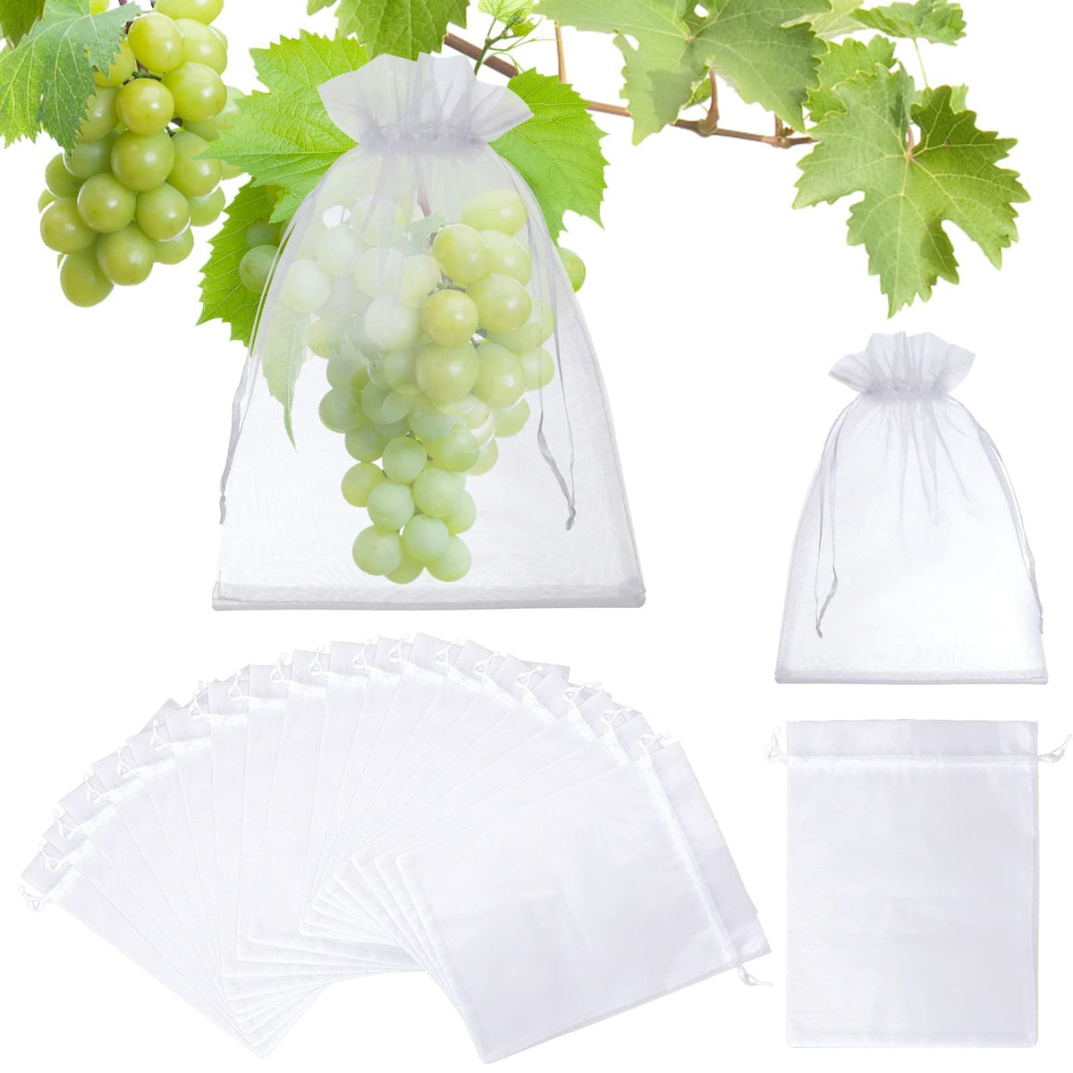 🔥Fruit Protection Sleeves 🍎 White Garden Produce Covers, 4 x 6 in, 50-Pack