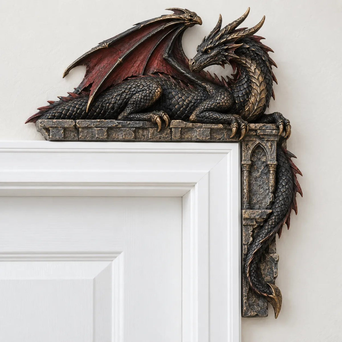 🐉 Gothic Dragon Door Topper 🖤 – Dark Fantasy Doorway Accent