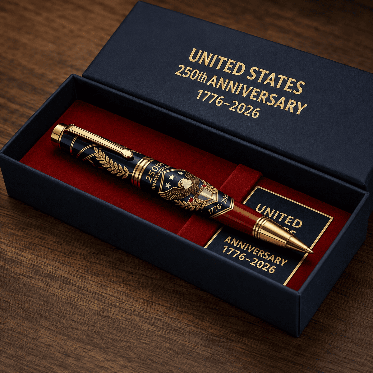 🖊100% Handmade U.S. 250th Anniversary Pen | Crafted From Real Titanium Alloy & Bullet Casing(𝐃𝐚𝐧𝐢𝐞𝐥 𝐁𝐫𝐨𝐨𝐤𝐬 𝐇𝐚𝐧𝐝𝐦𝐚𝐝𝐞®)