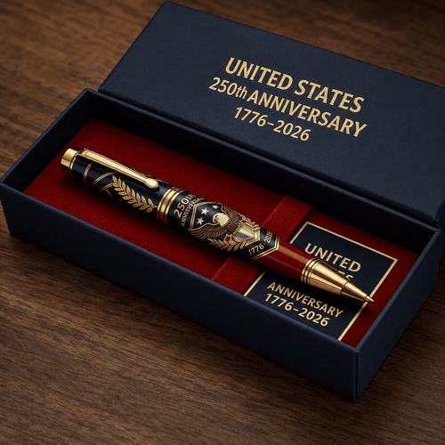 🖊100% Handmade U.S. 250th Anniversary Pen | Crafted From Real Titanium Alloy & Bullet Casing(𝐃𝐚𝐧𝐢𝐞𝐥 𝐁𝐫𝐨𝐨𝐤𝐬 𝐇𝐚𝐧𝐝𝐦𝐚𝐝𝐞®)