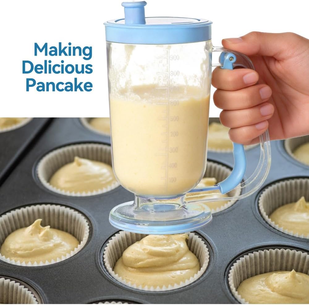 🥞✨ Pancake Batter Dispenser with Mixer – Mix, Pour & Make Perfect Pancakes Faster