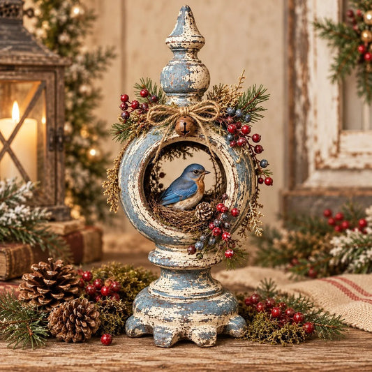 💙 Home for the Holidays Bluebird Decor | Vintage-Inspired Christmas Keepsake 🐦🎄