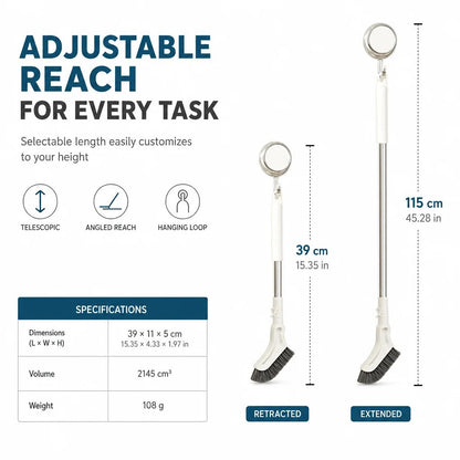 Reach & Shine Extendable Floor Scrubber with Long Handle – 1 Pack 🧼✨