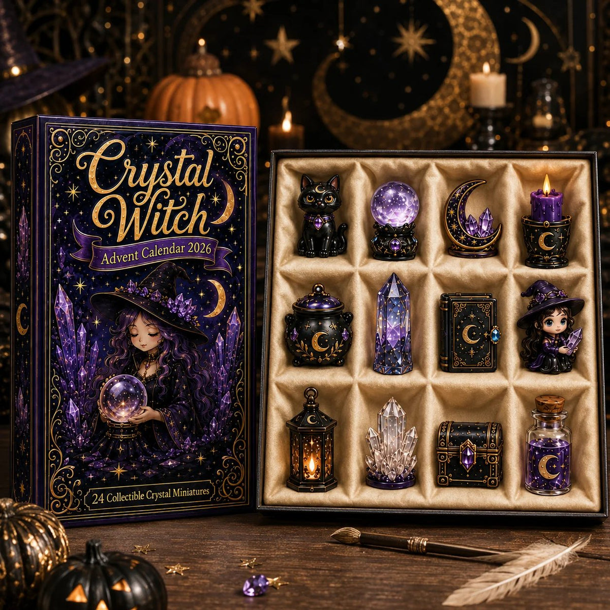 ⏳ Last Day 49% OFF – 🔮 2026 Crystal Witch Advent Calendar | 24 Days of Mystical Miniatures, Crystal-Inspired Surprises & Witchy Fantasy Charm ✨