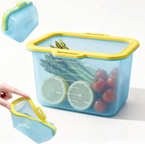 ✨💥🥬Reusable Silicone Food Storage Bags, Magnetic Seal, 50oz