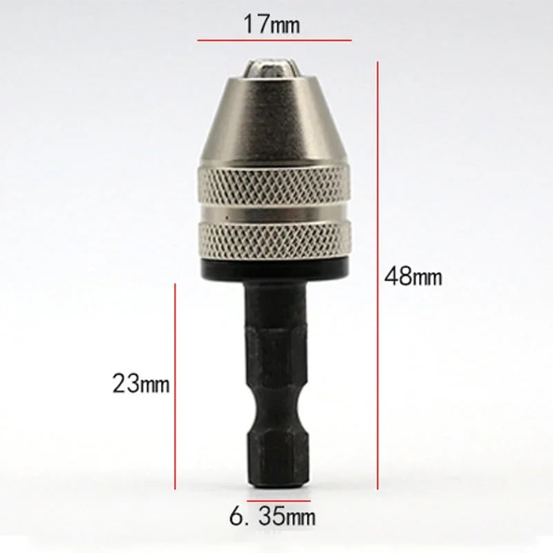 🛠️ Keyless 3-Jaw Drill Chuck – Quick-Change 0.3–3.4mm Round Shank