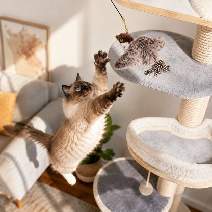 Flapping Bird Interactive Cat Toy, Hunting Stimulation Toy to Relieve Cat Boredom & Scratching