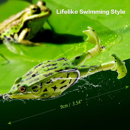 🔥 Save Over 50% Today! 🐸 Mixed-Color Weedless Frog Lures with 360° Propeller Feet