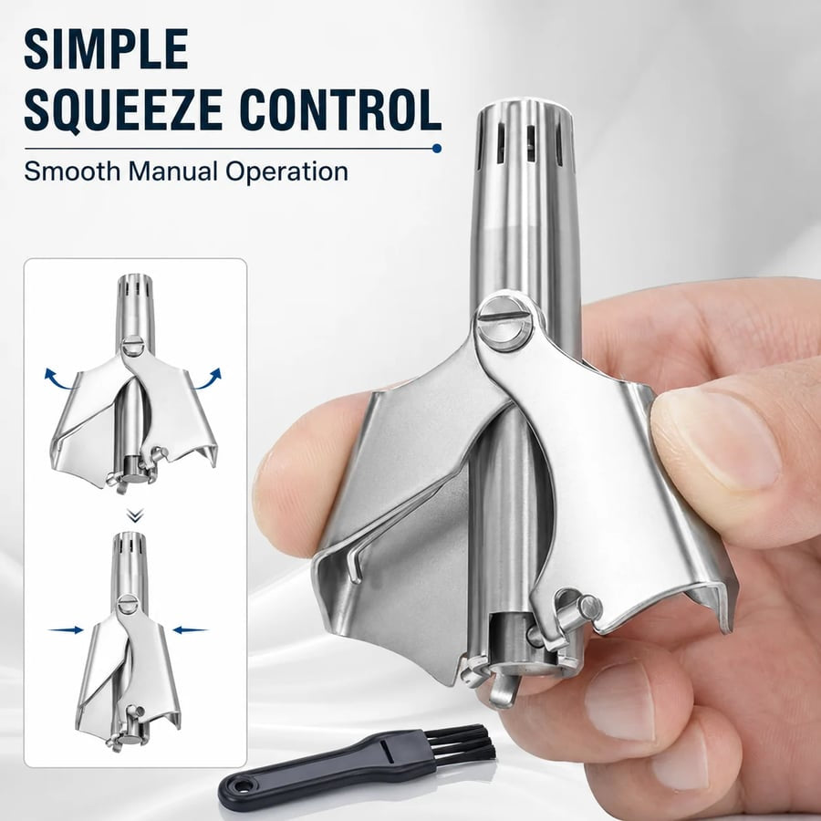 ✂️ Manual Nose Hair Trimmer – Stainless Steel Grooming Tool