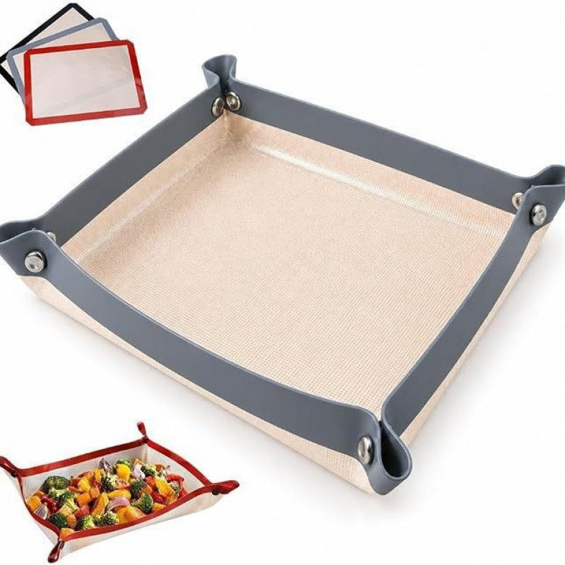 Foldable Silicone Baking Mat 🍪 – 30×40cm Nonstick Tray in Black