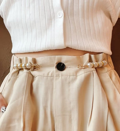 ✨ Pearl & Rhinestone Safety Pin Brooch – Elegant Decorative Fashion Accessory